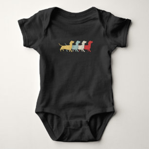 Body Para Bebê Dachshund Retro Vintage