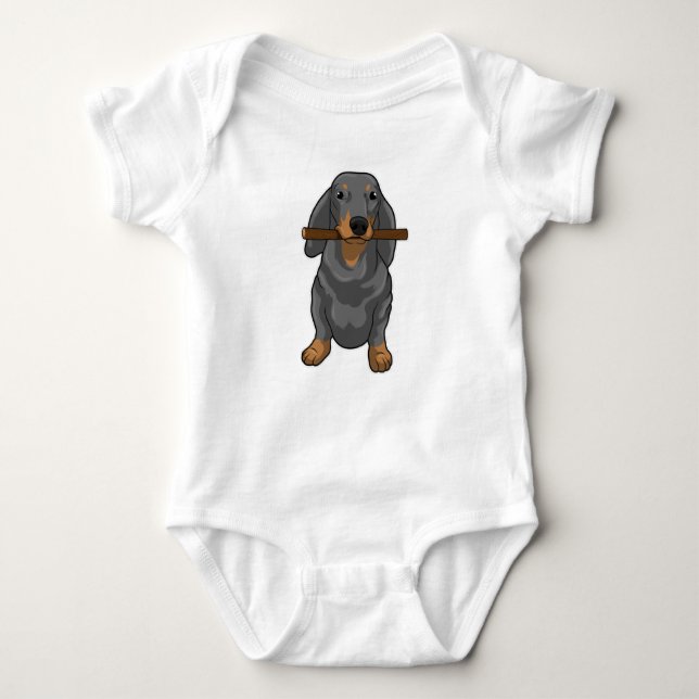 Body Para Bebê Dachshund Stick (Frente)