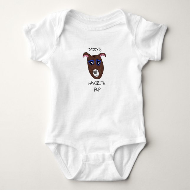 Body Para Bebê "Daddy's Favorite Pup" Baby Bodysuit (Frente)