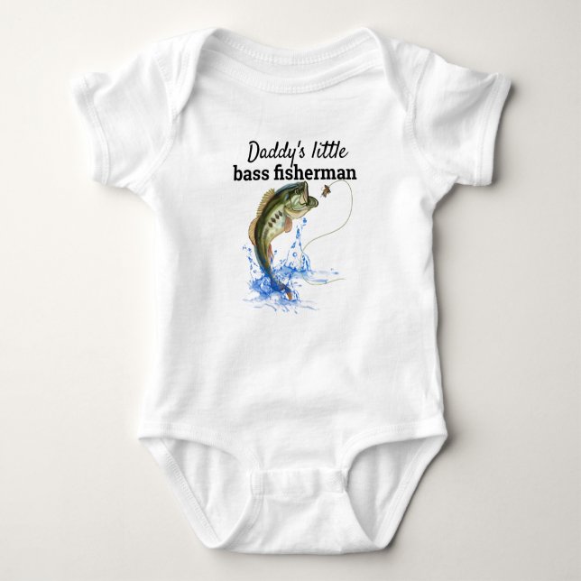Body Para Bebê Daddys Little Bass Pescador (Frente)