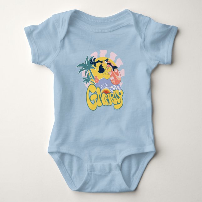 Body Para Bebê DAFFY DUCK™ Surfing - Gnarly (Frente)