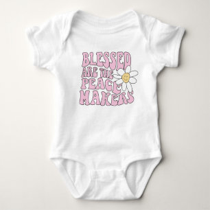 Body Para Bebê Daisy and Peace Makers Slogan
