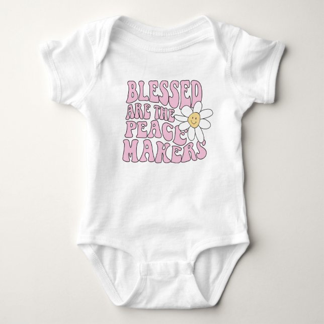 Body Para Bebê Daisy and Peace Makers Slogan (Frente)