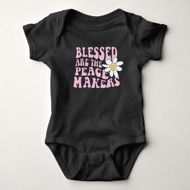 Body Para Bebê Daisy and Peace Makers Slogan (Frente)