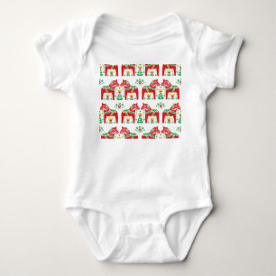 Body Para Bebê Dala Horse Sueco: Arte Folk