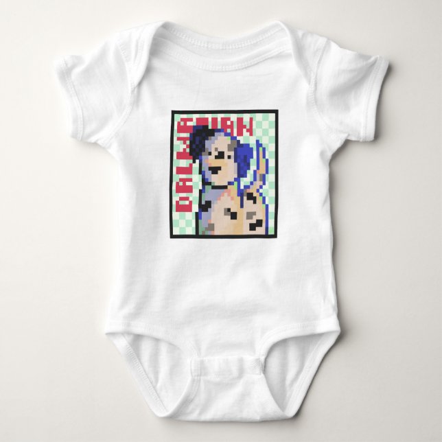 Body Para Bebê Dalmatian Dog, Pixel Art, Pixelart  (Frente)