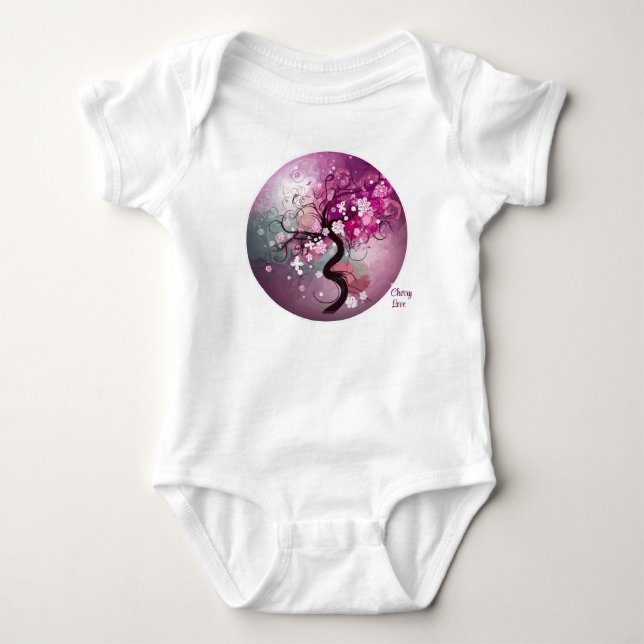 Body Para Bebê Dança de Cereja Encantada (Frente)