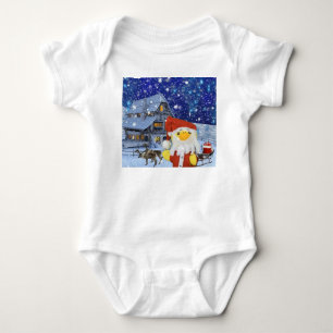 Body Para Bebê Danny Duck como Papai Noel no Bodysui de bebê do P