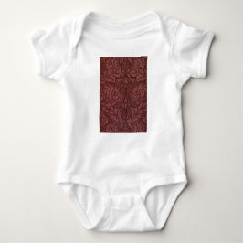 Body Para Bebê Dark Red Acanthus Leaves (por William Morris)
