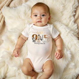 Body para Bebê de 1º Aniversário Safari Wild One