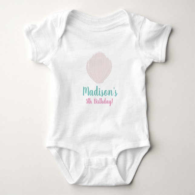 Body para Bebê de Aniversário com Conchas de Verão (Frente)