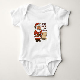 Body Para Bebê Dear Santa, I Can Explain Baby Bodysuit
