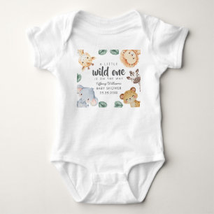 Body Para Bebê Decoração de Chuvave de Bebê Safari Animal Wild On