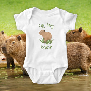 Body Para Bebê Decoração de Nursery da Capybara Pun Bebezinha Cut