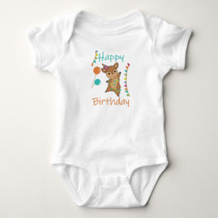 Body Para Bebê Deer Birthday Deseja Feliz Rehkitz