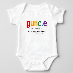 Body Para Bebê Definição Divertida de Guncle Arco-íris