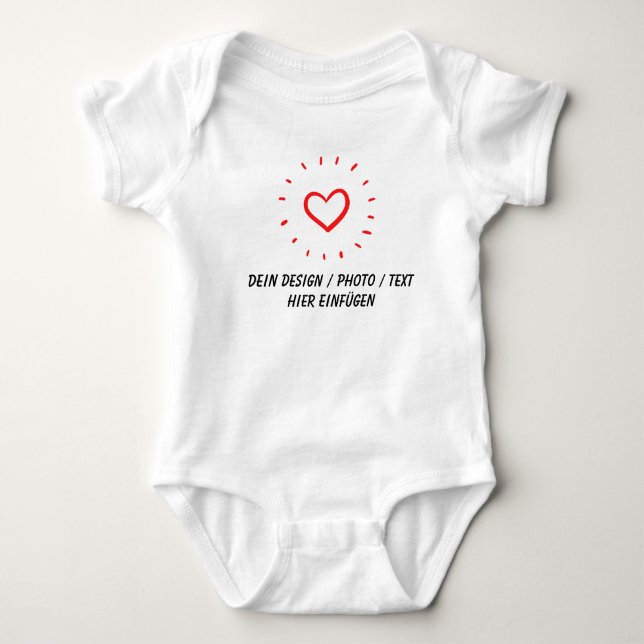 Body Para Bebê DEIN DESIGN/TEXT/FOTO-HERZ Kinderkörper (Frente)