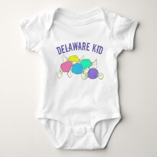 Body Para Bebê Delaware Kid Salt Water Taffy Candy Beach DE (Frente)