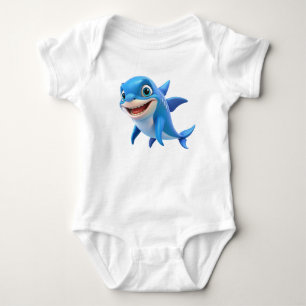 Body Para Bebê Delícia de Golfinho Azul.