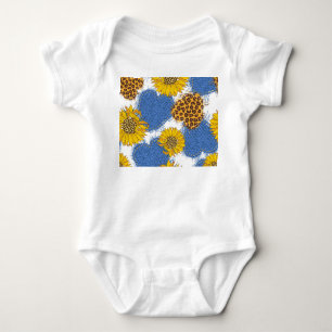 Body Para Bebê Denim Hearts Leopard Sunflower Standard
