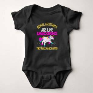 Body Para Bebê Dental Assistant Unicorn, Magical Unicorn Dentist
