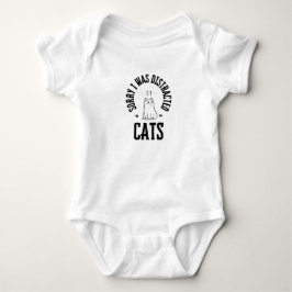Body Para Bebê Desculpe, fui distraído por botões de gatos