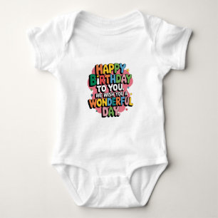 Body Para Bebê Desejos Coloridos de Aniversário