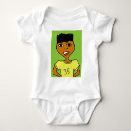 Body Para Bebê desenho animado de criança negra esportiva