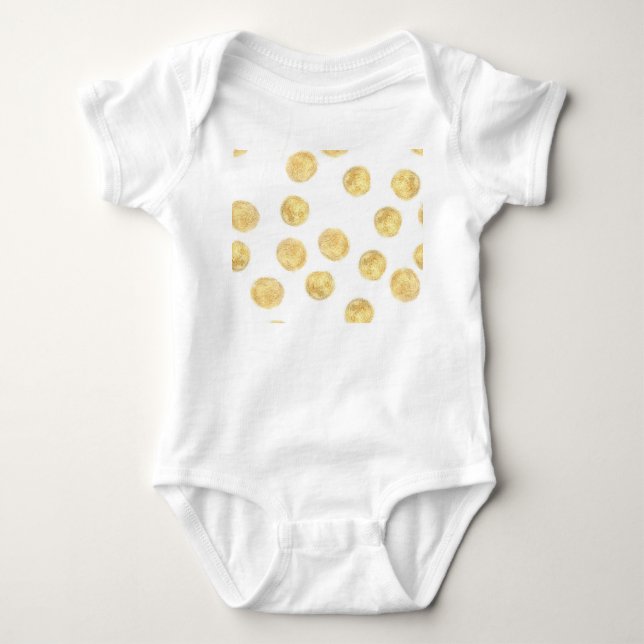 Body Para Bebê Desenho da mão da Bolinhas do ouro (Frente)