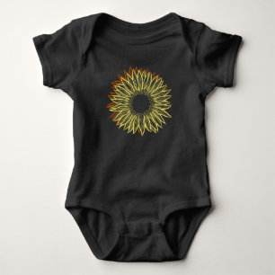 Body Para Bebê Desenho Da Mão Luminosa Rústica Floral