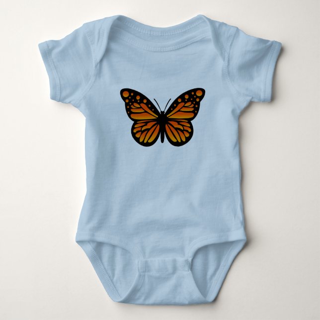 Body Para Bebê Desenho de Borboleta Monarca - Bodysuit de Jersey  (Frente)