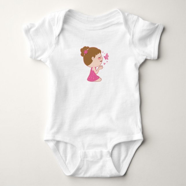 Body Para Bebê Desenho de Gama e Borboleta (Frente)