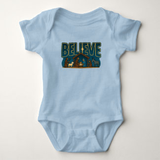 Body Para Bebê Desenho de Natal Believe