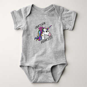 Body Para Bebê Desenho de Princesa Unicórnio - Bodysuit de Jersey