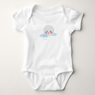 Body Para Bebê Desenho fofo de lua e nuvem