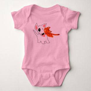 Body Para Bebê Desenhos animados bonitos bull terrier e roupa do