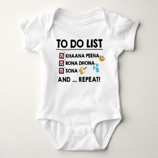 Body Para Bebê Desi Baby To Do List! (Coma, Chore, Durma)