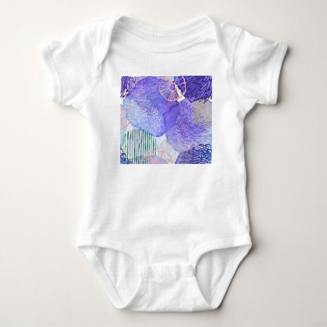 Body Para Bebê Design Abstrato Roxo (Frente)