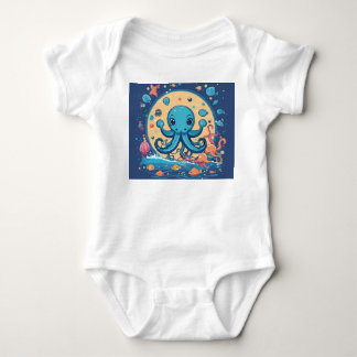 Body Para Bebê design centrada de um polvo para bebês minimalista