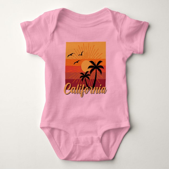 Body Para Bebê Design da Califórnia - Bebê Jersey - Bodycase (Frente)