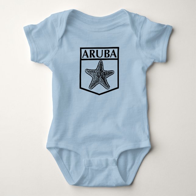 Body Para Bebê Design da Ilha de Aruba - Bebê Jersey Bodycase (Frente)