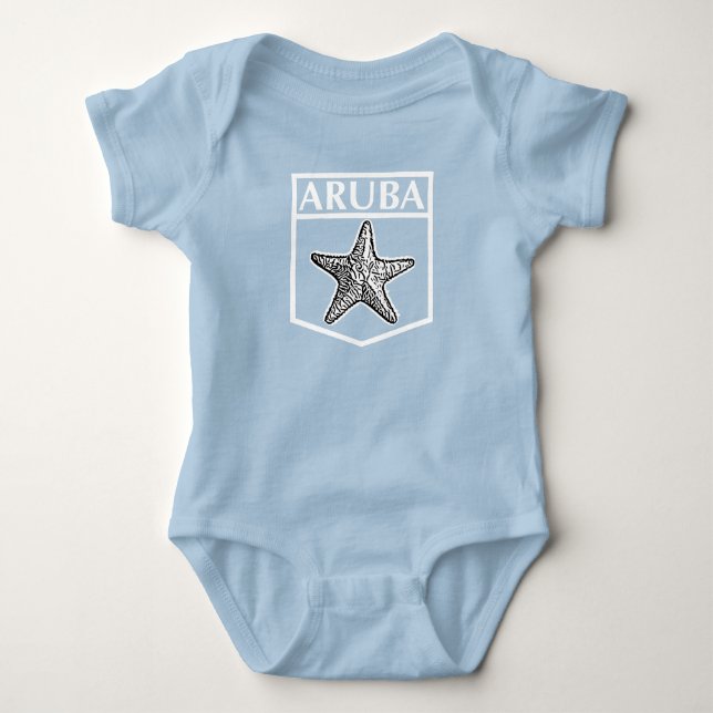Body Para Bebê Design da Ilha de Aruba - Bebê Jersey Bodycase (Frente)