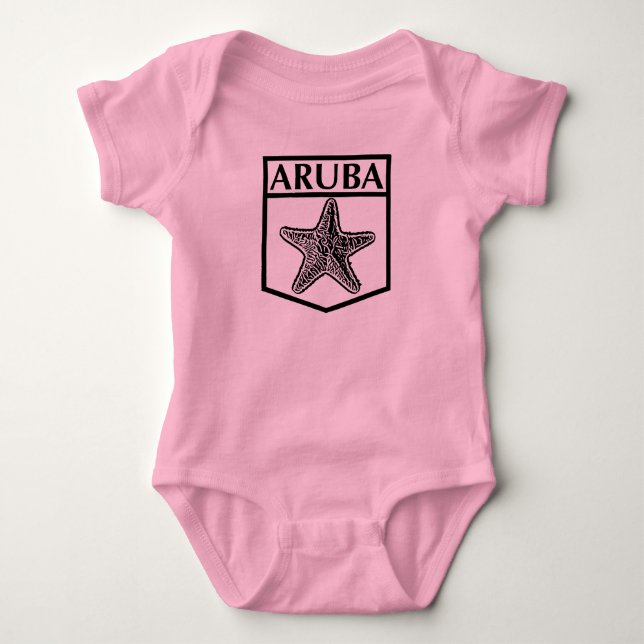 Body Para Bebê Design da Ilha de Aruba - Bebê Jersey Bodycase (Frente)