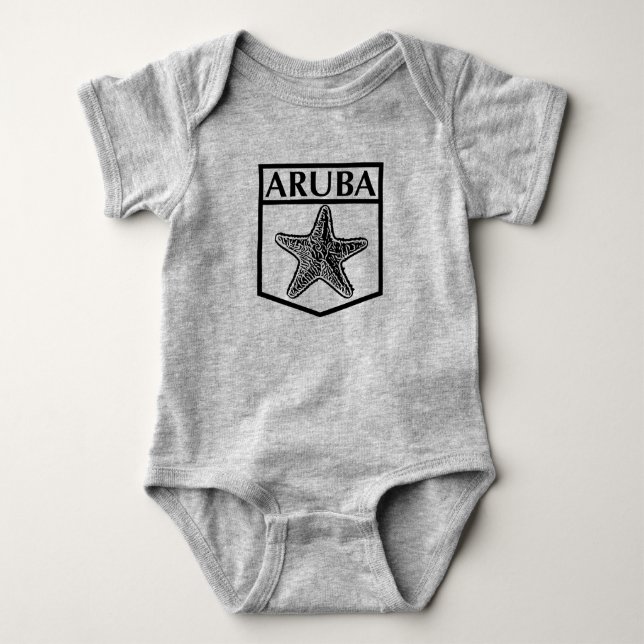 Body Para Bebê Design da Ilha de Aruba - Bebê Jersey Bodycase (Frente)