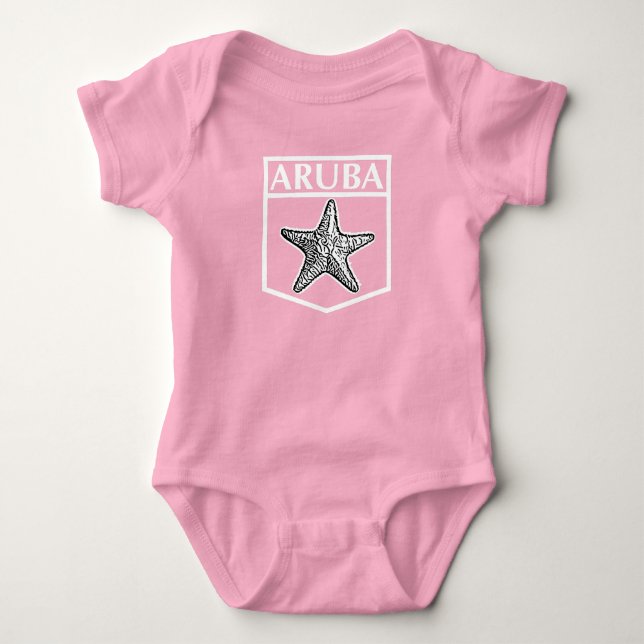 Body Para Bebê Design da Ilha de Aruba - Bebê Jersey Bodycase (Frente)