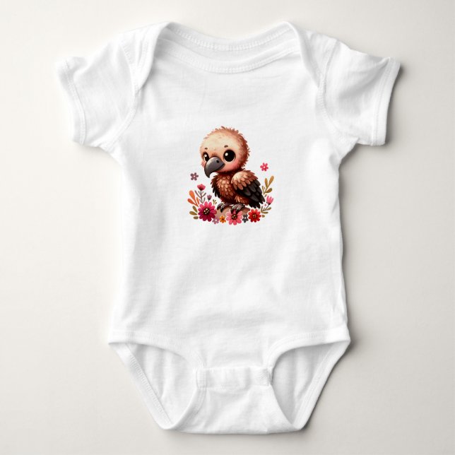 Body Para Bebê Design de Bebê Abutre Adorável (Frente)