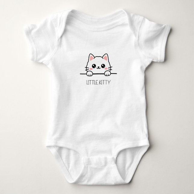 Body Para Bebê Design de Bebê Fofo Little Kitty (Frente)