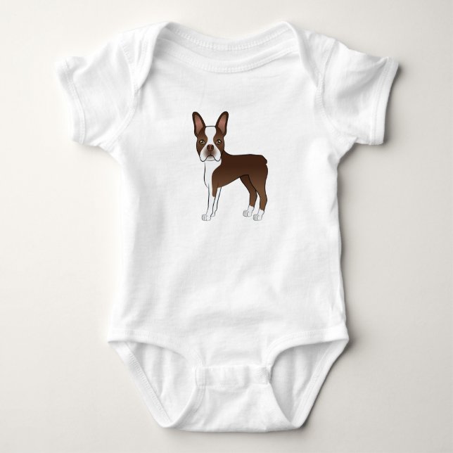 Body Para Bebê Design de Cachorro de Desenho Animado Adorável Bos (Frente)