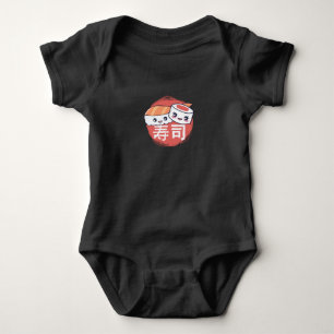 Body Para Bebê Design de Cartoon de Sushi Engraçado