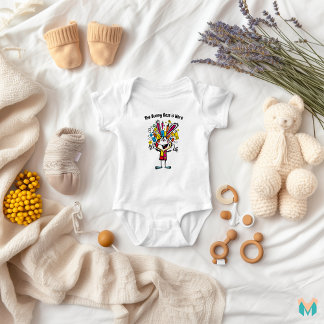 Body Para Bebê Design de Coelho Colorido e Caprichoso para Crianç